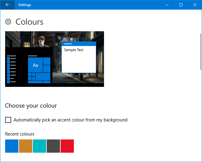 Выберите цвет акцента в Windows 10