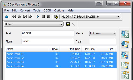 CDex Portable - лучший и самый простой инструмент для копирования CD [Windows] cdex1b