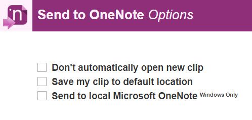 Отправить расширение OneNote Chrome