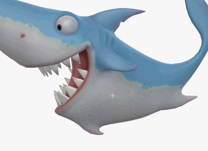 акула краска 3d пример