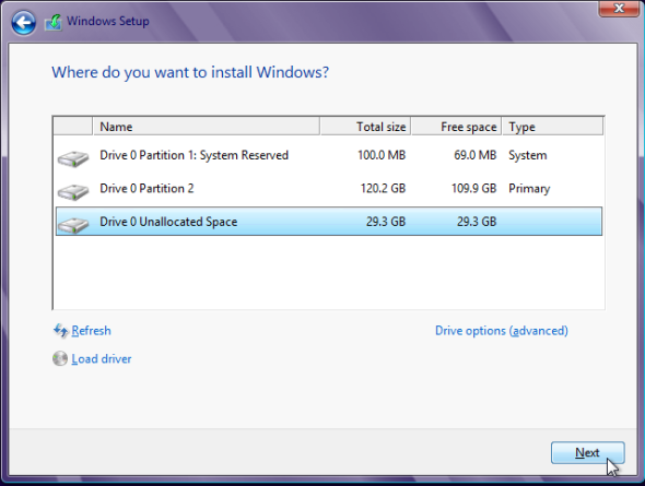 Windows 8 двойной загрузки с Windows 7