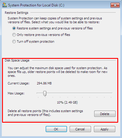 Настройка дискового пространства в Windows 7