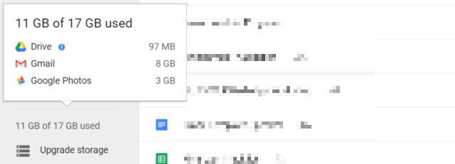 Google Drive Space Используется