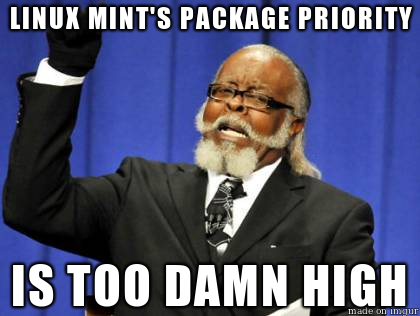 Linux-мята-пакет с приоритетом слишком чертовски высокий