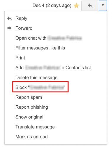 Как заблокировать и разблокировать контакты в Gmail Блокировать контакты Gmal e1512590781909