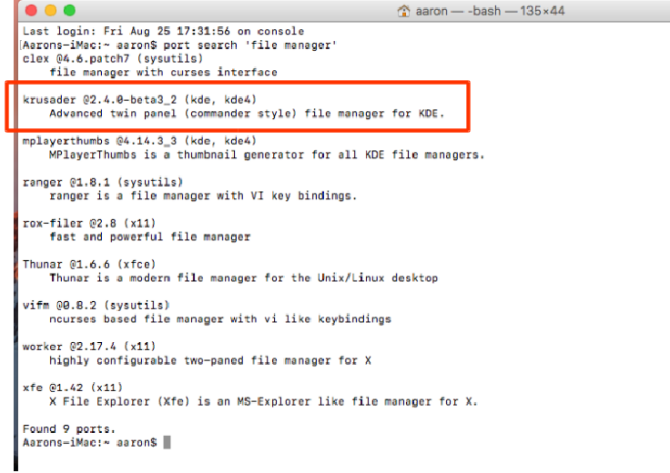 интро macports поиск файловый менеджер