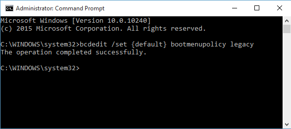 Командная строка Windows 10 BCDEdit