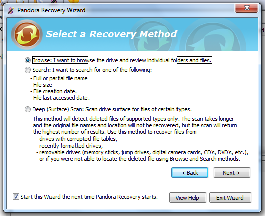 Восстановление потерянных данных бесплатно с помощью мастера восстановления Pandora [Windows].