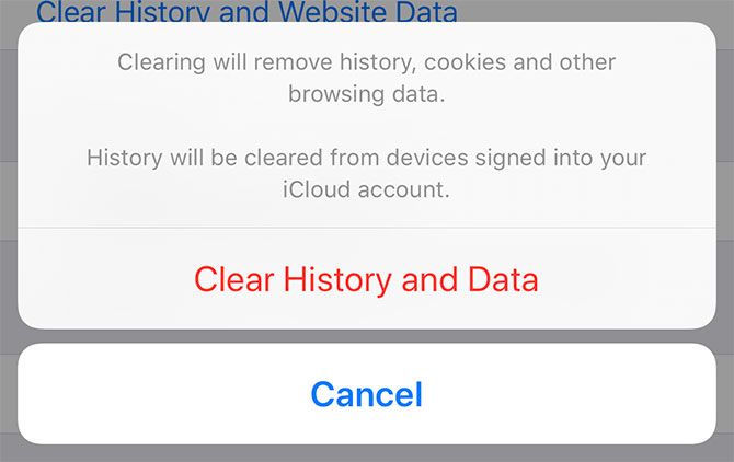 Очистить кэш Safari в iOS 11