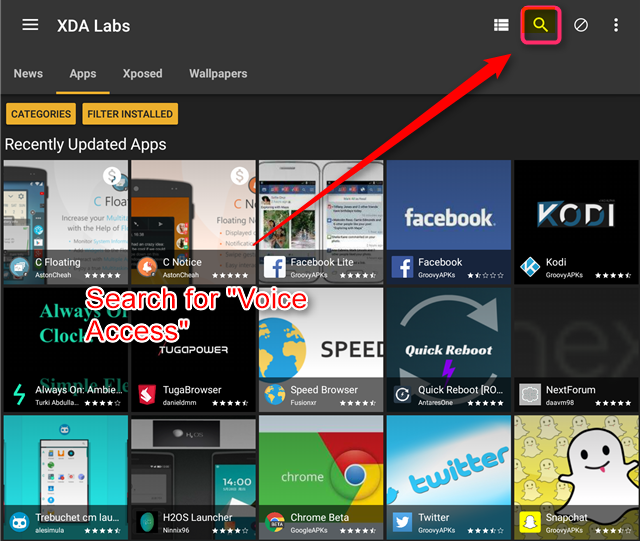 загрузка голосового доступа через приложение xda labs