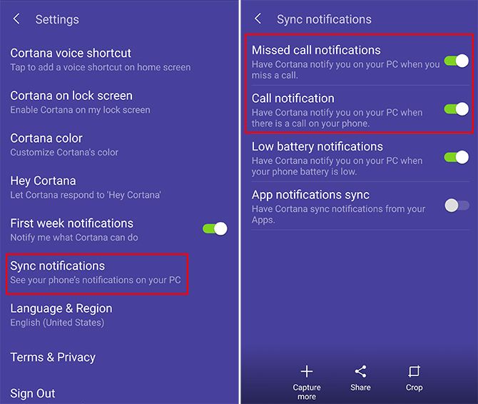 Как получать оповещения о входящих вызовах в Windows 10 с настройками Android Cortana