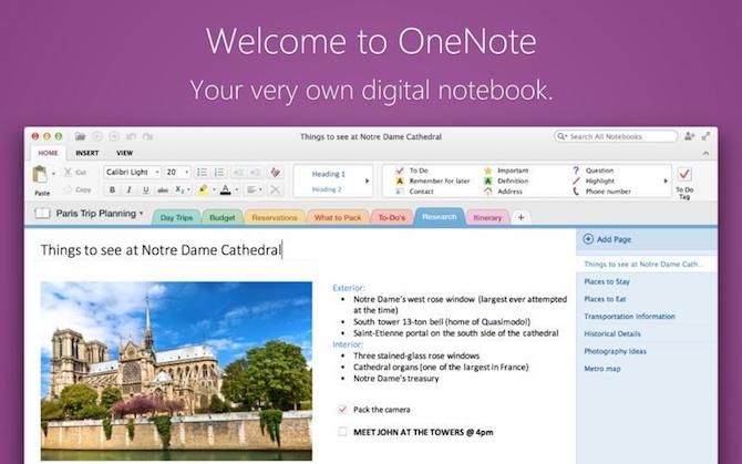 заметок приложений для Mac - Microsoft OneNote