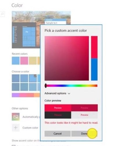 Обновление создателей Windows 10 - Личные цвета