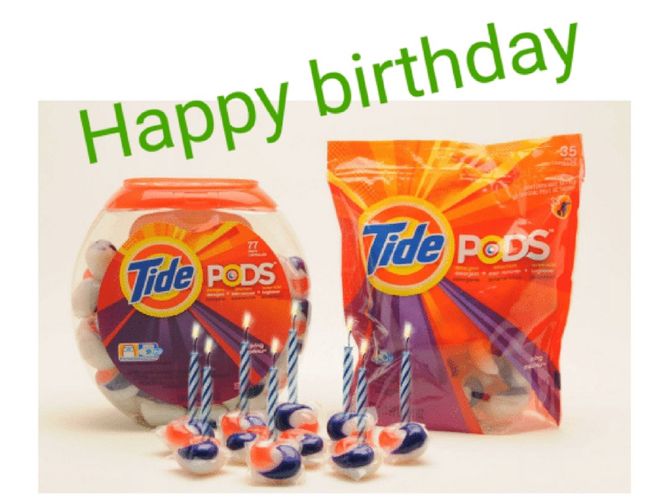 Мем день рождения Tide Pods