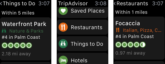 18 приложений для путешествий для исследователей Apple Watch TripAdvisorWatch