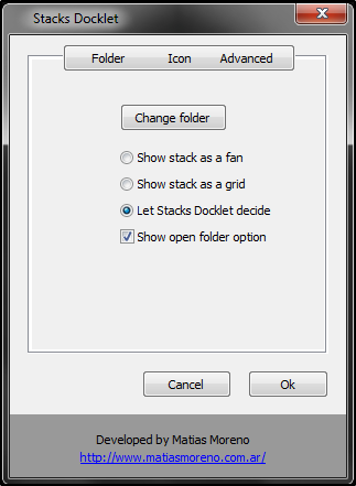 RocketDock + Stacks Docklet: не просто док, а законченное решение для организации рабочего стола [Windows] RocketDock Stacks Docklet Icon Settings Папка v2