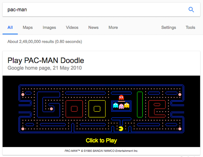 7 быстрых игр, в которые можно играть в поиске Google google games doodle pac man