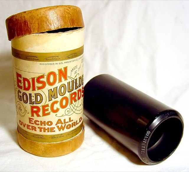 Edison-золото-литой фонограф-цилиндровый