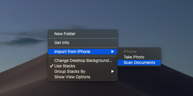 Mac Импорт документа с iPhone