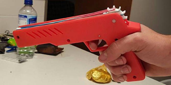 3D печатный пистолет с резинкой