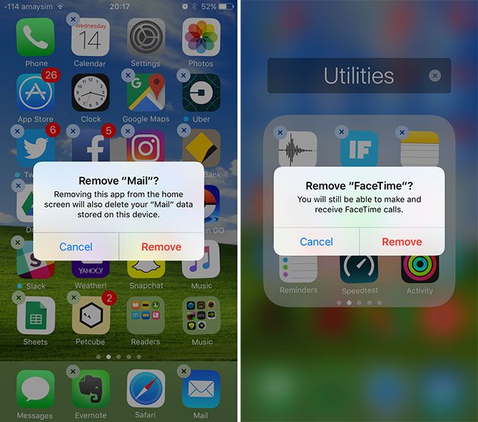 Удаление iOS 10 Stock Apps