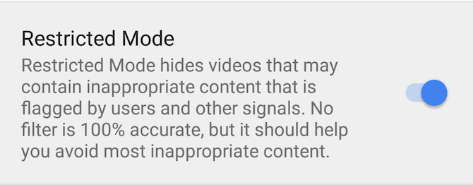 Ограниченный режим YouTube - Android родительский контроль