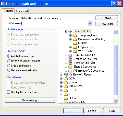 Как установить Windows 7 на нетбук с USB-накопителя ExtractWindows