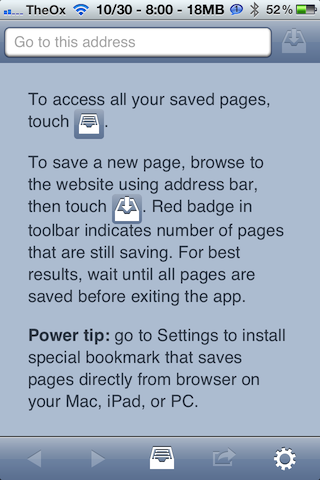 Offline Pages Pro позволяет просматривать сайты без Интернета [iOS, бесплатно в течение ограниченного времени] 2012 10 30 20