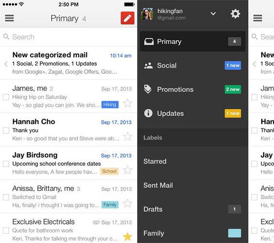 Используйте iOS-уведомления для работы с этими приложениями Gmail