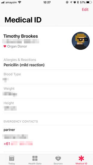 Медицинский идентификационный номер iphone