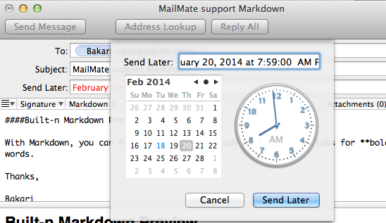 MailMate 10 минут