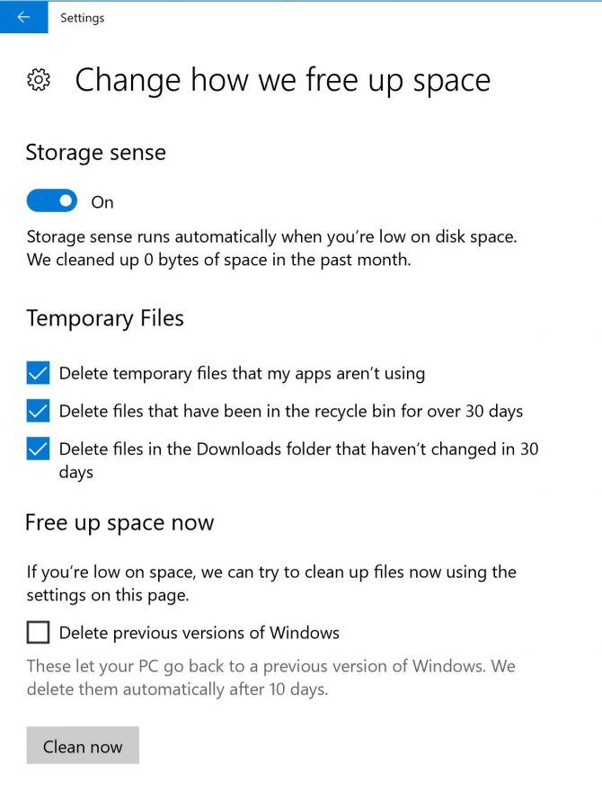 Как автоматически удалять старые файлы в папке загрузок Windows Windows10 Clean Загрузить папку e1522254583974