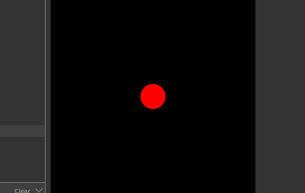 Красный круг на черном фоне холст в p5.js