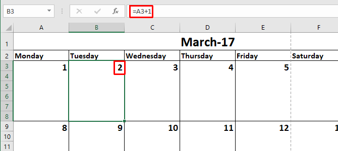 Как сделать шаблон календаря в Excel Шаблон календаря Excel 6 670x300