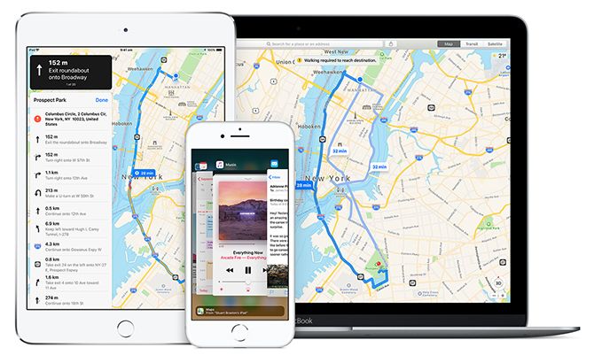 Устройства Apple Maps
