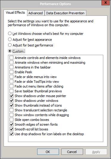 Windows 8 визуальные эффекты