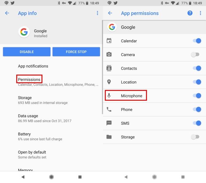 Как заблокировать Google от прослушивания на Android Отключить Google App Доступ к микрофону