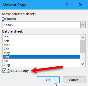 скопировать вкладку листа Excel