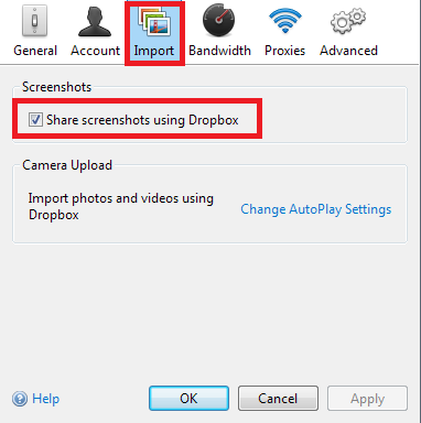 Как сохранить скриншоты непосредственно в Dropbox поделиться скриншотами dropbox