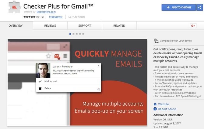 Checker Plus для Gmail