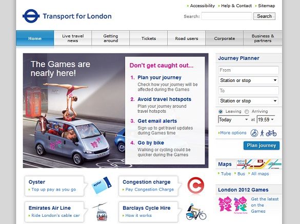 10 основных веб-сайтов для посещения лондонского транспорта для лондонского веб-сайта