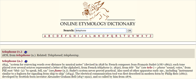 13 уникальных онлайн-словарей для любой ситуации OnlineEtymologyDictionary web