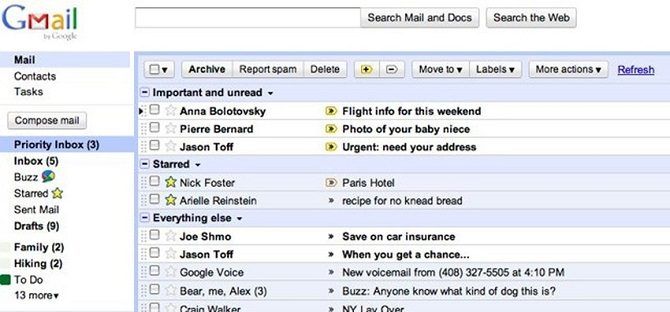 Gmail в 2010 году