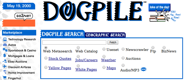 старая-поисковые системы Dogpile