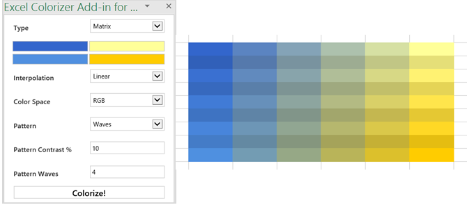 приятные электронные таблицы надстройка Microsoft Excel Colorizer