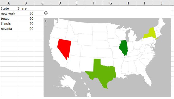 приятные электронные таблицы надстройка Microsoft Excel географическая тепловая карта