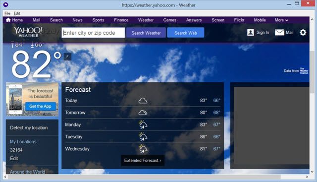Yahoo Weather Desktop