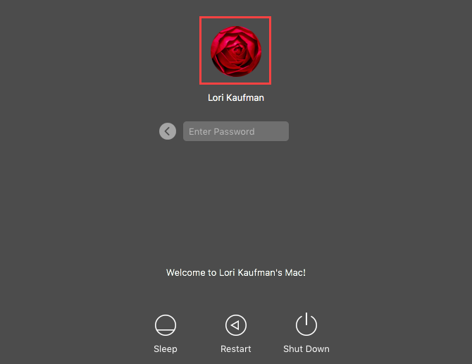 изменено изображение профиля Mac экран входа в систему