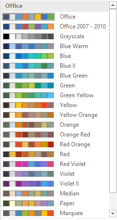 Word 2016 Theme Colors