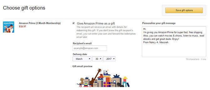 Как подарить Amazon Prime друзьям и членам семьи (и почему вы должны это сделать) AmazonPrimeGift 670x287